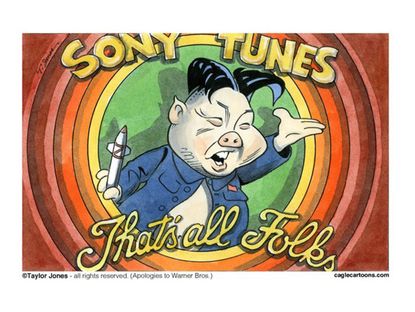 Editorial cartoon North Korea Sony hack