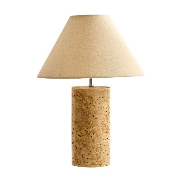 DUSK, Ivy Marble Effect Table Lamp - Cream