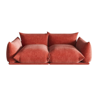 Jach Mid-Century Modern Comfy Loveseat Sofa, Chenille Couch Deep 2-Seats Couches With Thick Cushion, 77" Plush Sofas Furniture for Small Spaces Living Room Bedroom Office Apartment, Red