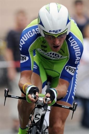 Roman Kreuziger (Liquigas-Doimo) on his way to a second place, by just one second.