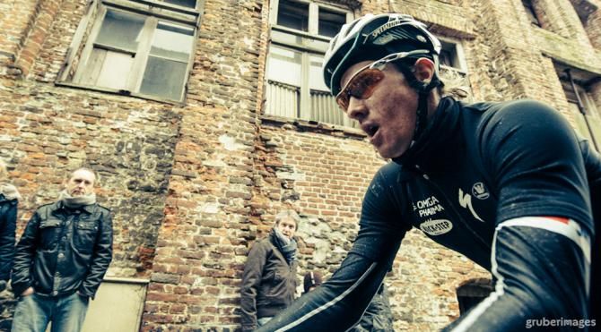 A QuickStep rider takes on Gent-Wevelgem