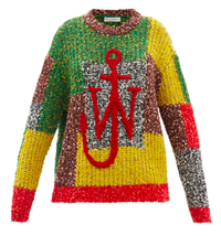 J.W.Anderson Anchor-logo patchwork sweater MATCHESFASHION Save 25%, was £1,115, now £836.25