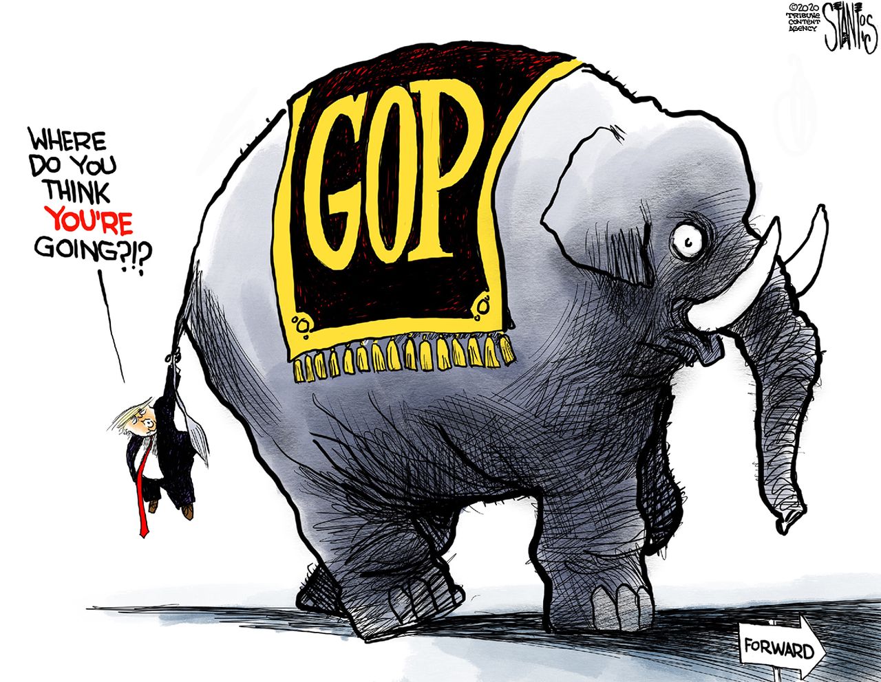 Political Cartoon U.S. Trump GOP election loss