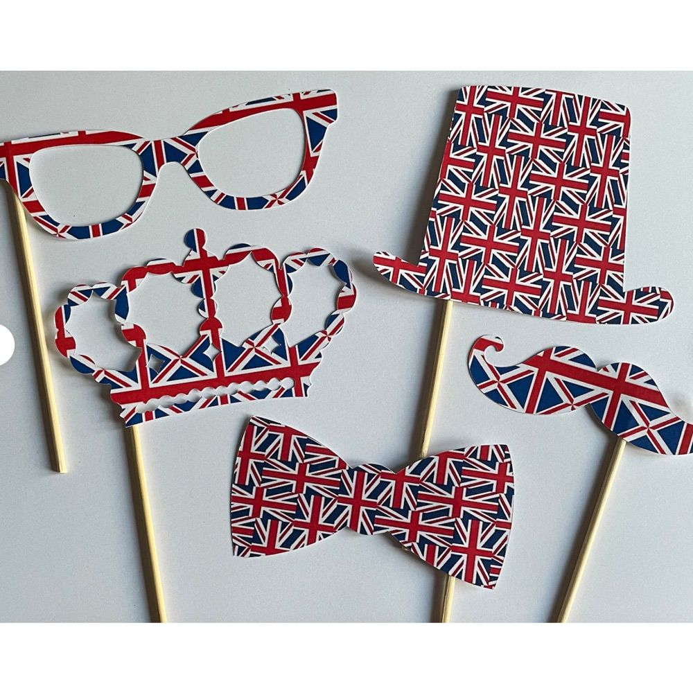 Union Jack decorated party prop coronation decorations