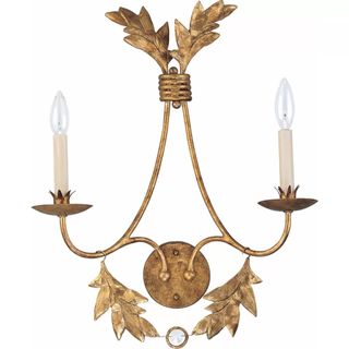 gold wall sconce with leaf design