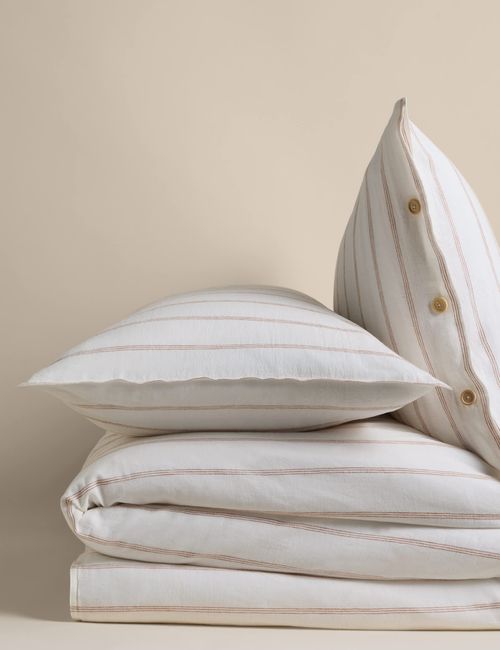 Linen Rich Striped Jacquard Bedding Set