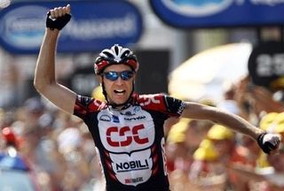 Jens Voigt (CSC) celebrates his stage win