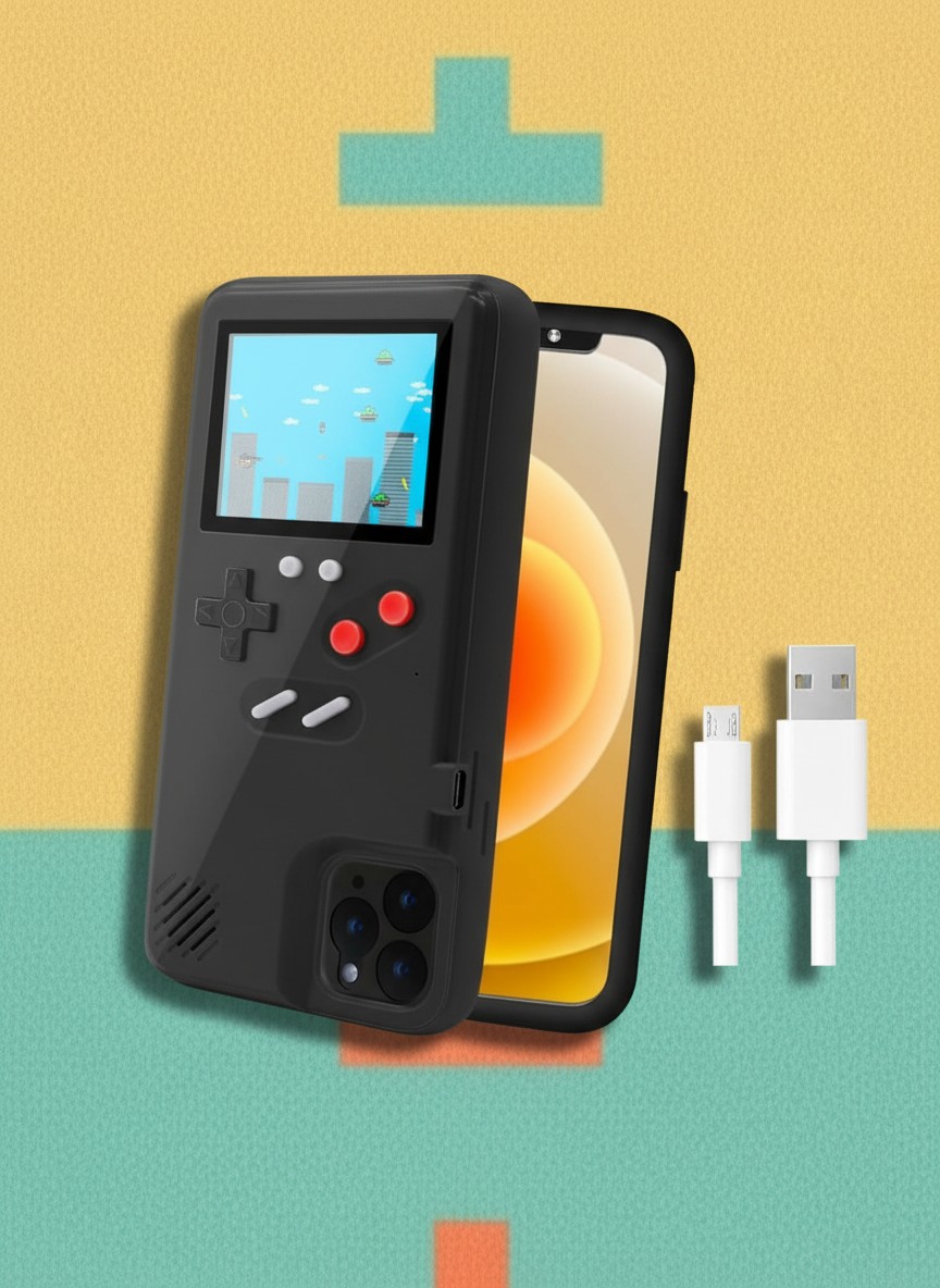 Retro Game Console Case For iPhone 13/13 Pro, Black