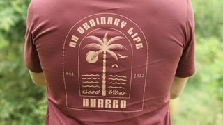 Back graphic detail on the DHaRCO Mens Short sleeve Tech Tee