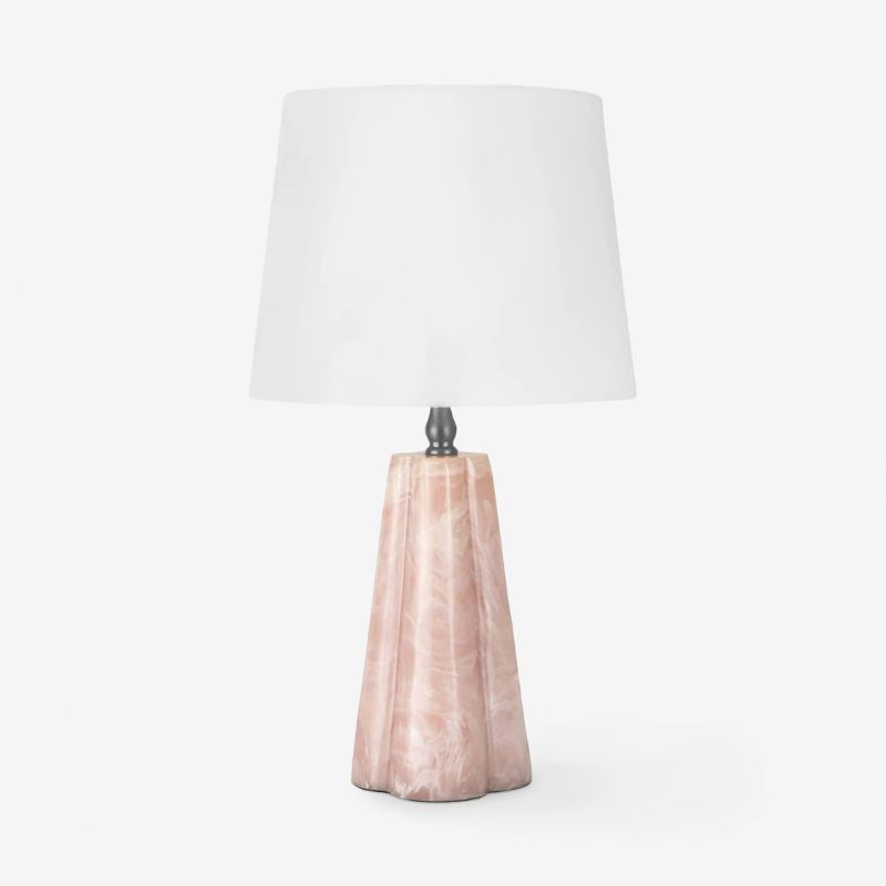 pink lamp with white shade