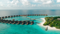 Joali Being view of the island and overwater villas