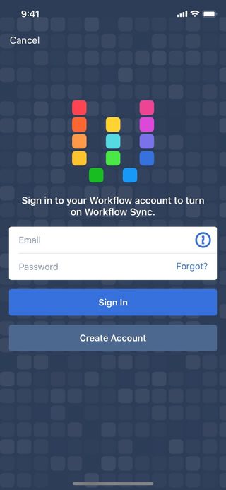 Sign in or create an account for Workflow Sync