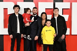 Tony Bellow (C) and family attend the European Premiere of Creed III at Cineworld Leicester Square on February 15, 2023