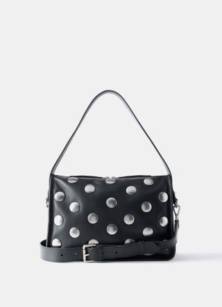 Black Leather Studded Bag