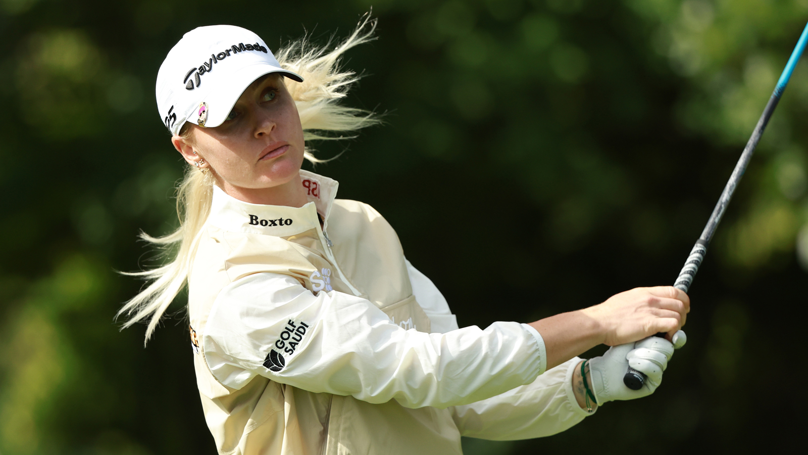 Charley Hull hits a driver off the tee