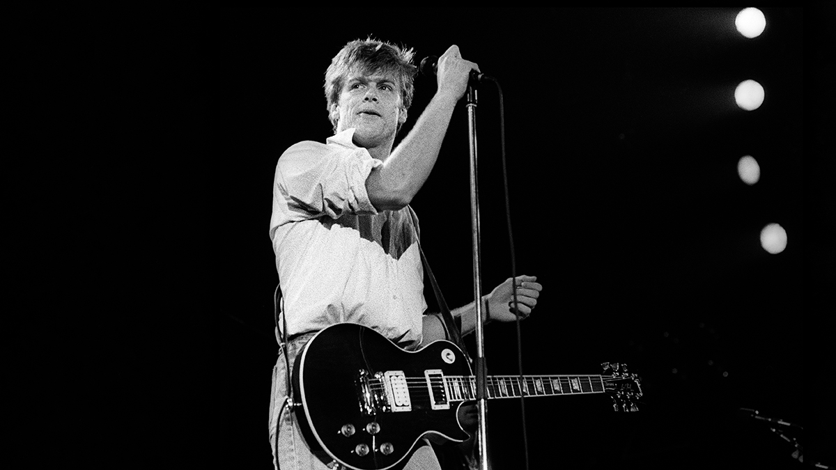 Bryan Adams performs live on stage as support act for Tina Turner, at Ahoy&#039;, Rotterdam, Netherlands, 8th April 1985