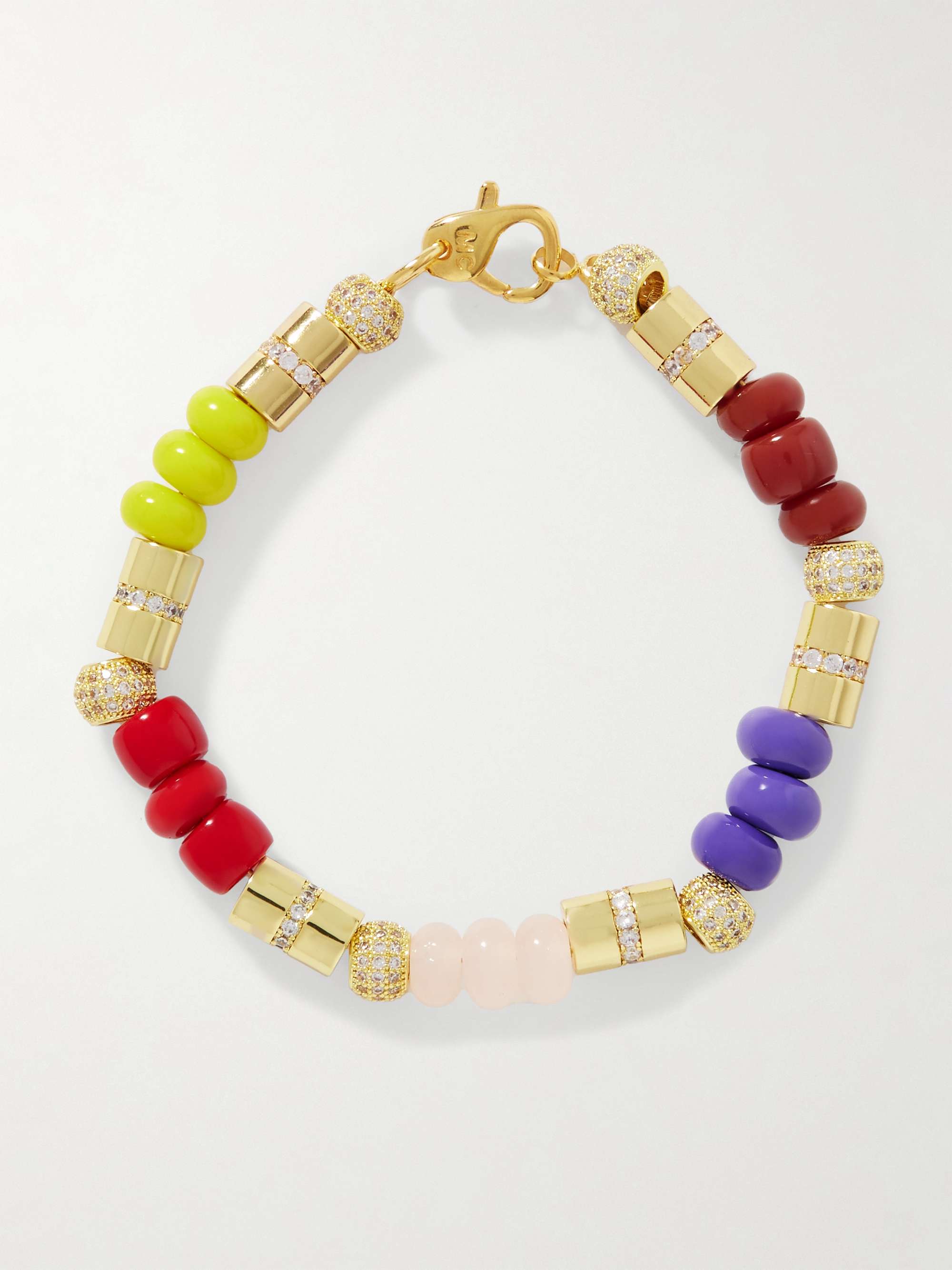 Gold-Plated, Glass and Crystal Bracelet