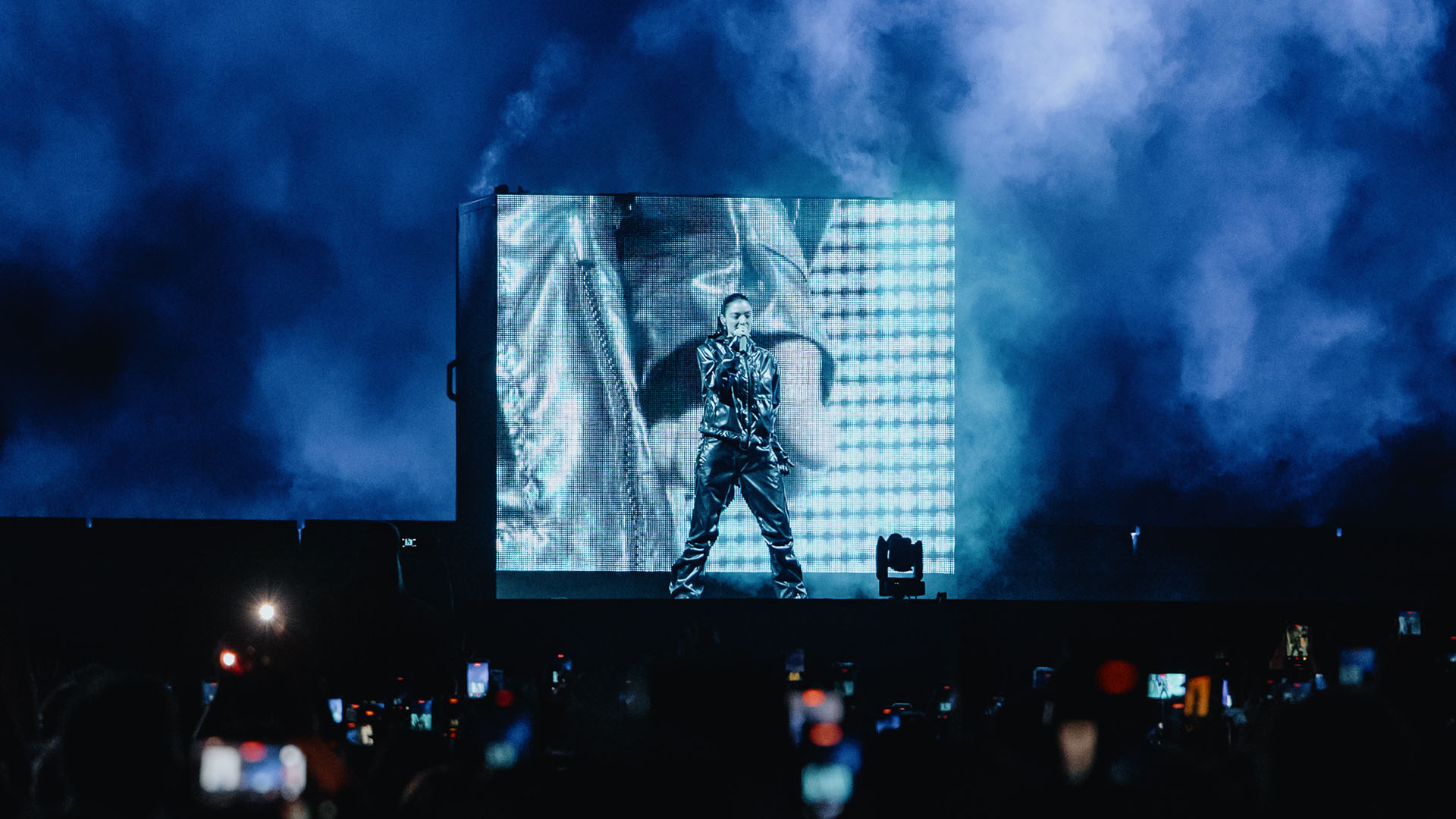 A photo of Lorde on stage. 