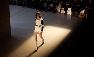 Fashion model walking the catwalk