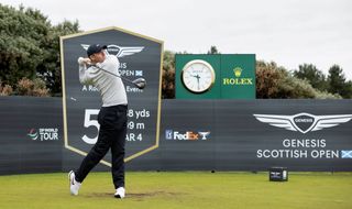 Rory McIlroy hits a drive at the Genesis Scottish Open