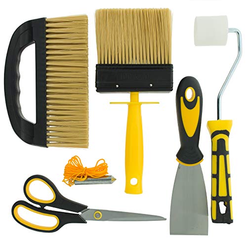 Coral 10321 Task Partner Wallpaper Kit With Paste Smoothing Brush and Tools for Wall Paper Hanging 6 Piece Pack Set