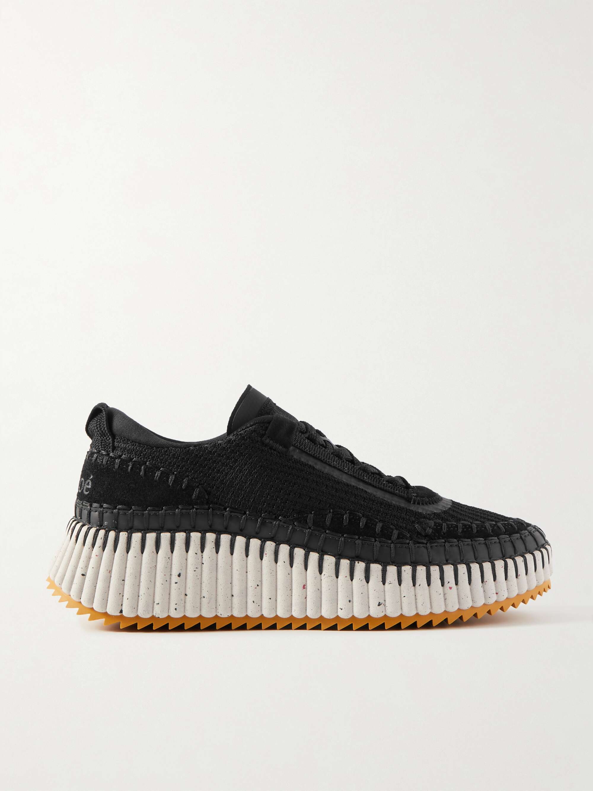 Nama Embroidered Suede and Recycled-Mesh Sneakers