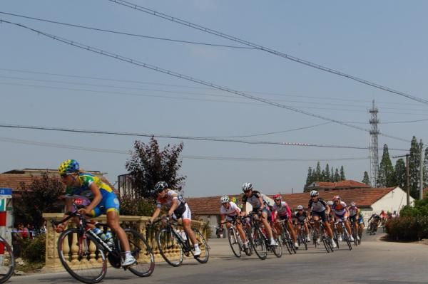A chicane through a village, the bunch was led by AA Drink