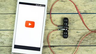 YouTube mobile app and headphones