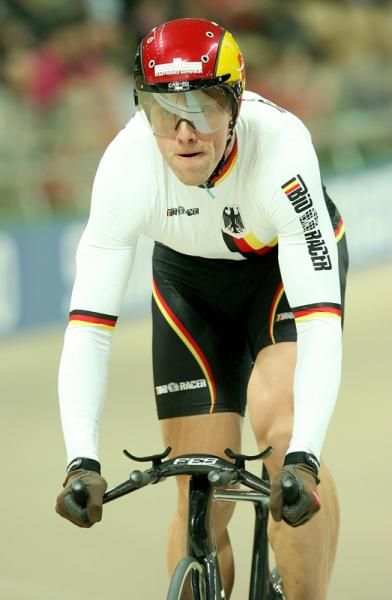 Men's kilometre time trial - World Champion Stefan Nimke (Germany) starts his gold medal ride