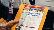 New U.S. citizen at naturalization ceremony