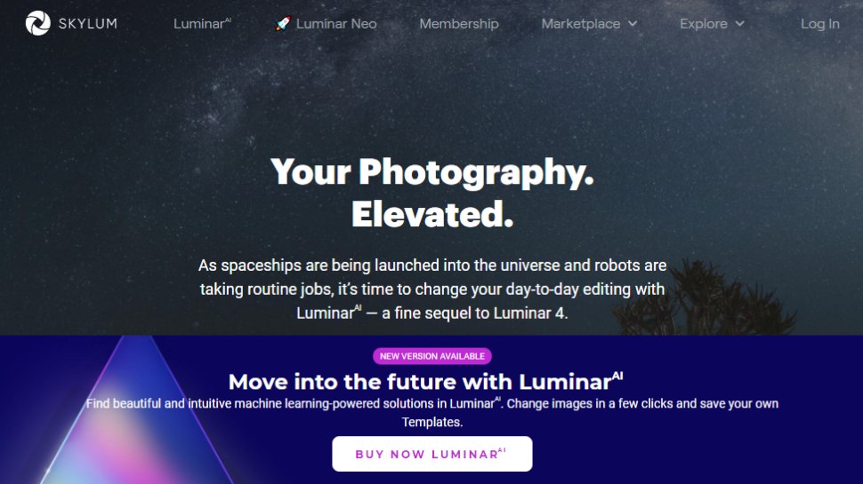 Website screenshot for Luminar