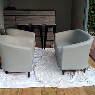 grey painted chairs