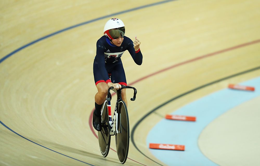 Laura Trott (Great Britain) wins the flying lap women's omnium
