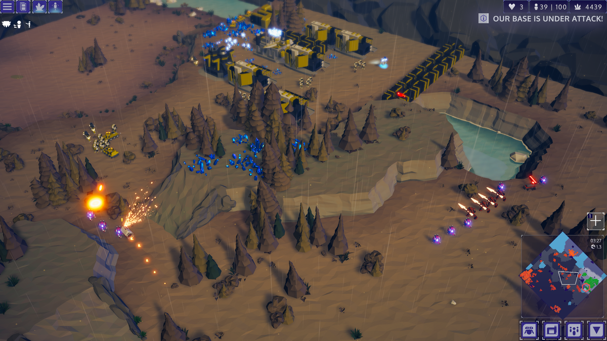 Screenshot from Rogue Command, a roguelike RTS.