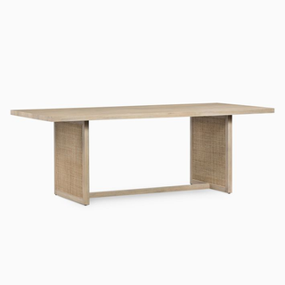 rectangular dining table with rattan sides