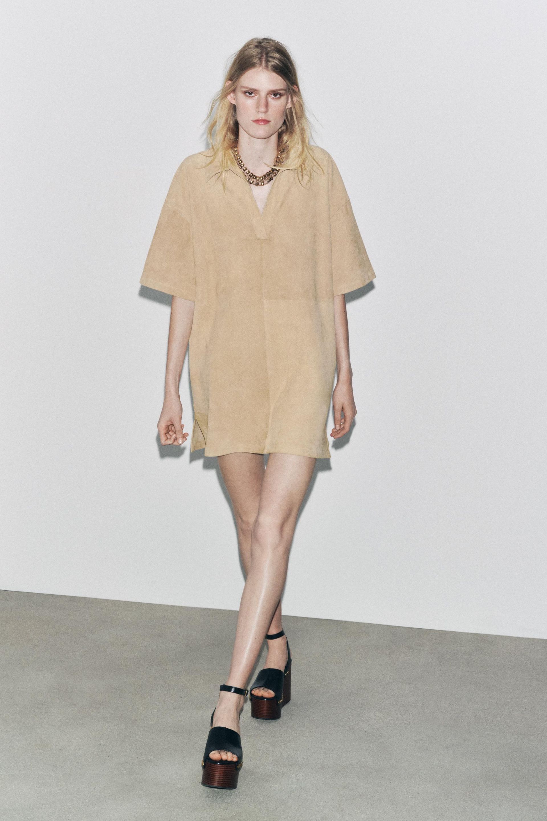 Suede Leather Dress Zw Collection Limited Edition