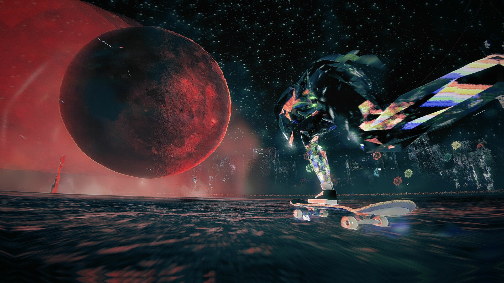 A screenshot of the upcoming Switch 2 game, Skate Story