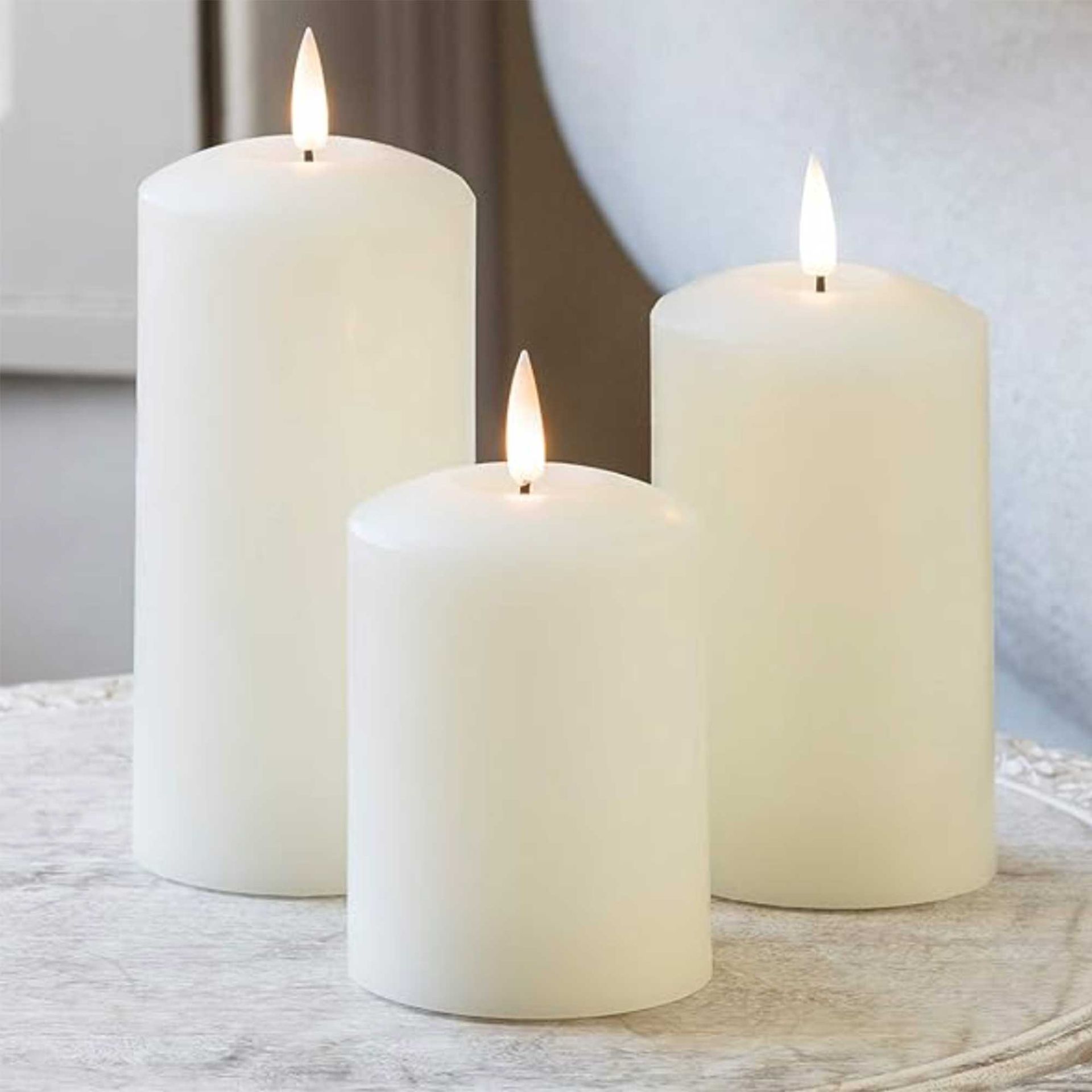 LED pillar candle set of 3