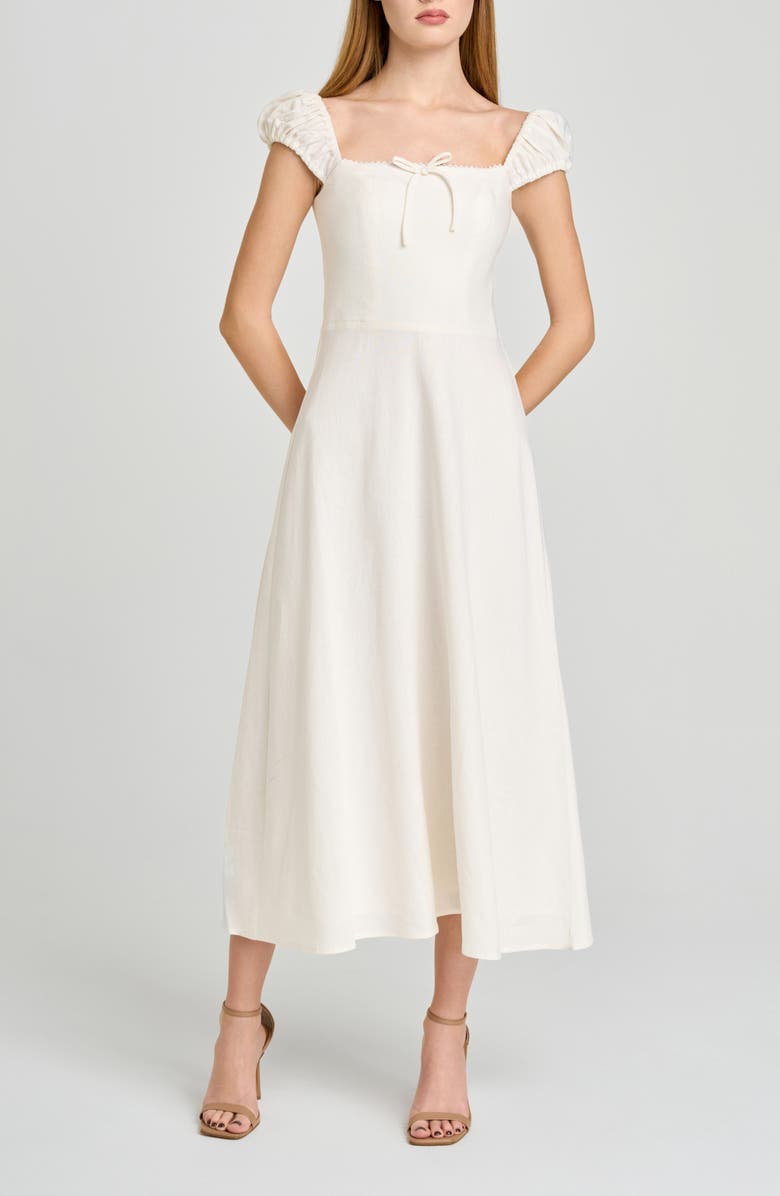 Carina Cap Sleeve Linen Blend Maxi Dress
