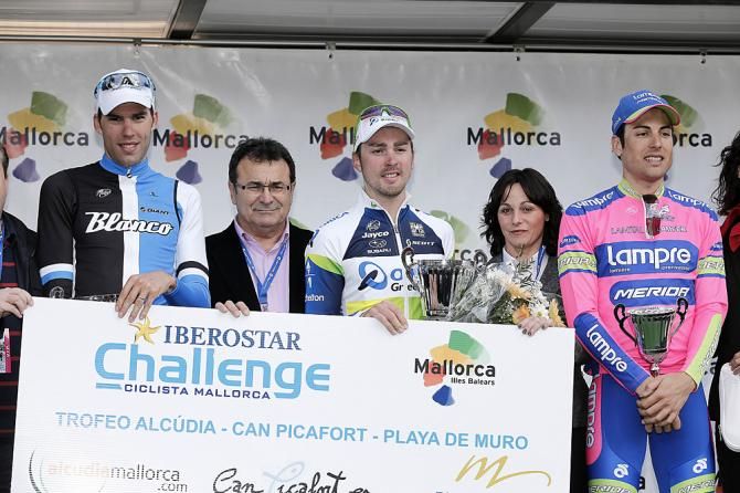 A big cheque for Leigh Howard (Orica GreenEdge)