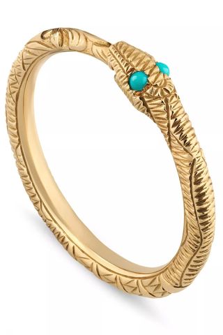 Gucci 18ct Gold Ouroboros Ring at Ernest Jones
