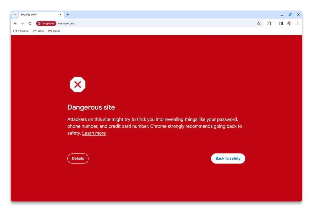 Google Chrome security feature
