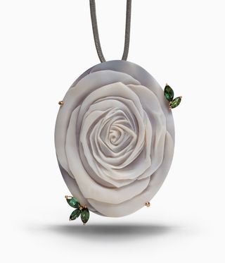 A rose necklace made from shell