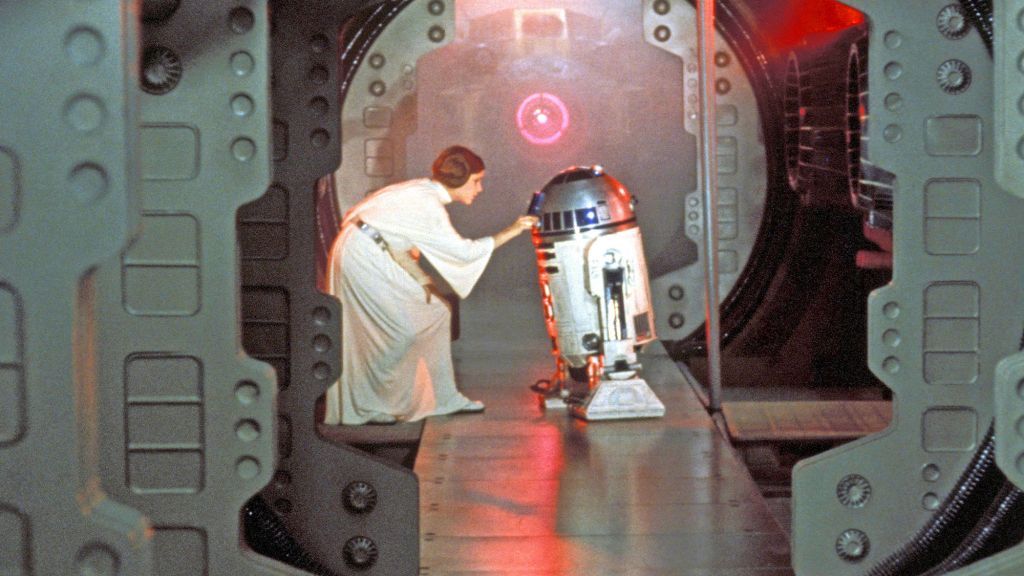 Leia and R2-D2 in the first &quot;Star Wars&quot; film, &quot;A New Hope.&quot;