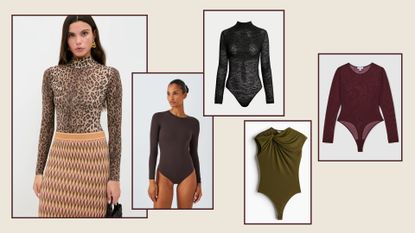 a mix of model and cut out shots of bodysuits