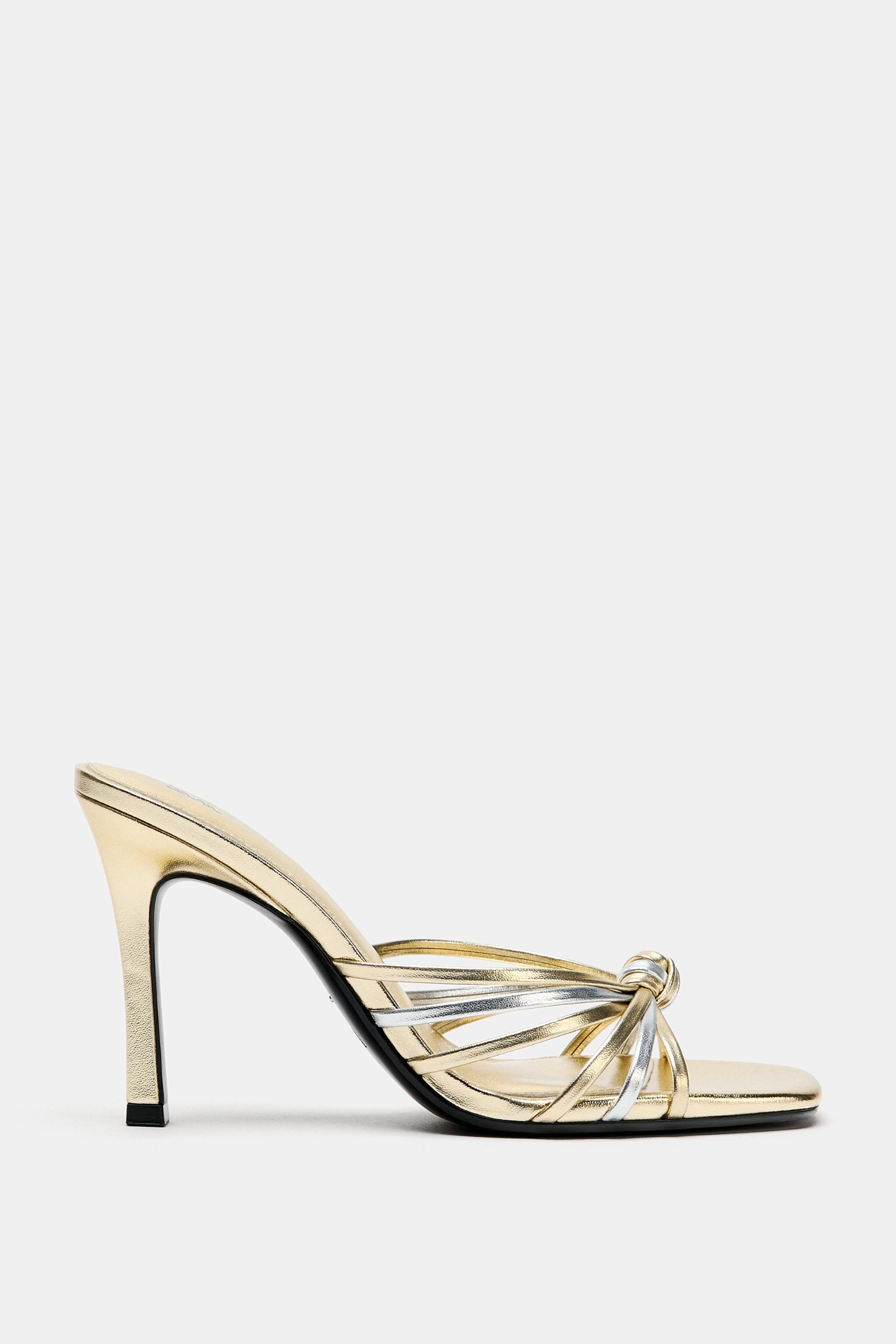 Zw Collection Metallic Strap Heeled Sandals - Multi-Color - 6