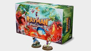 일반 배경의 Rayman 보드 게임 상자 및 모델
