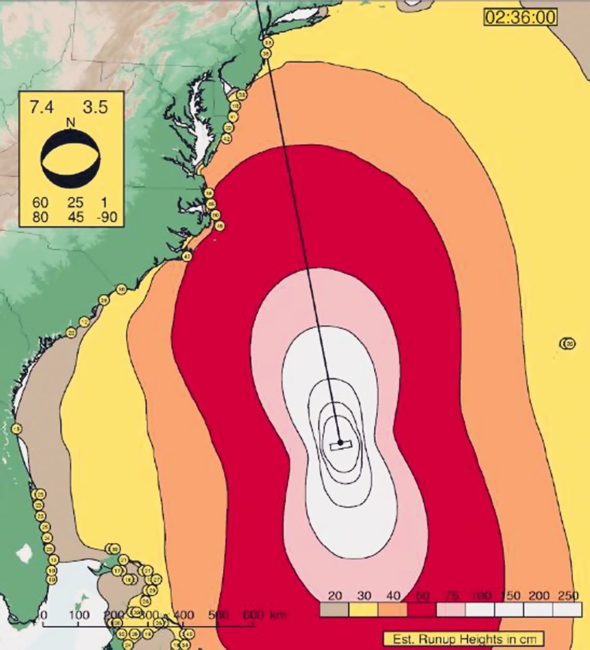 Delaware River tsunami model