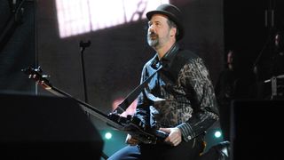 Krist Novoselic performs onstage at the 29th Annual Rock And Roll Hall Of Fame Induction Ceremony at Barclays Center of Brooklyn on April 10, 2014 in New York City