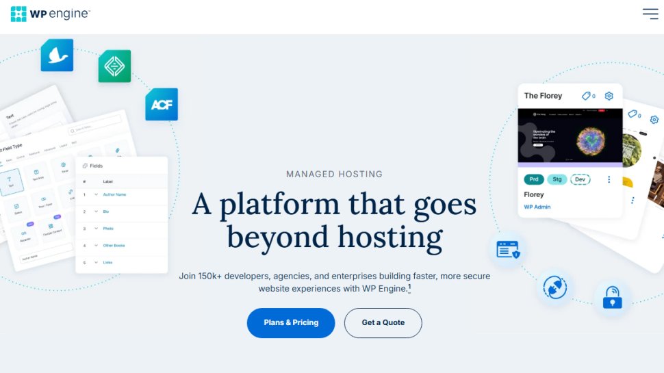 Website screenshot of WP Engine (September, 2025)